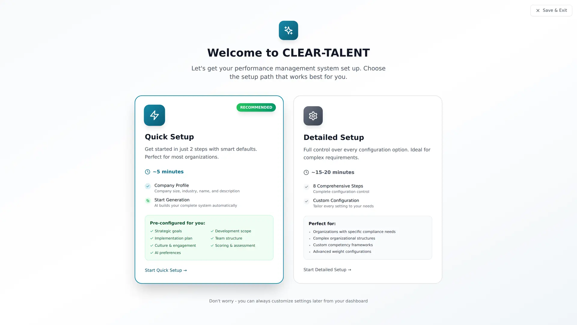 Guided Onboarding Wizard